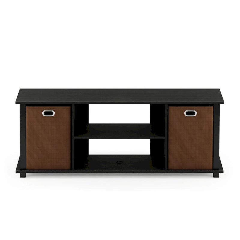 Meuble TV Porch & Den Tompkins en MDF noir avec bacs de rangement