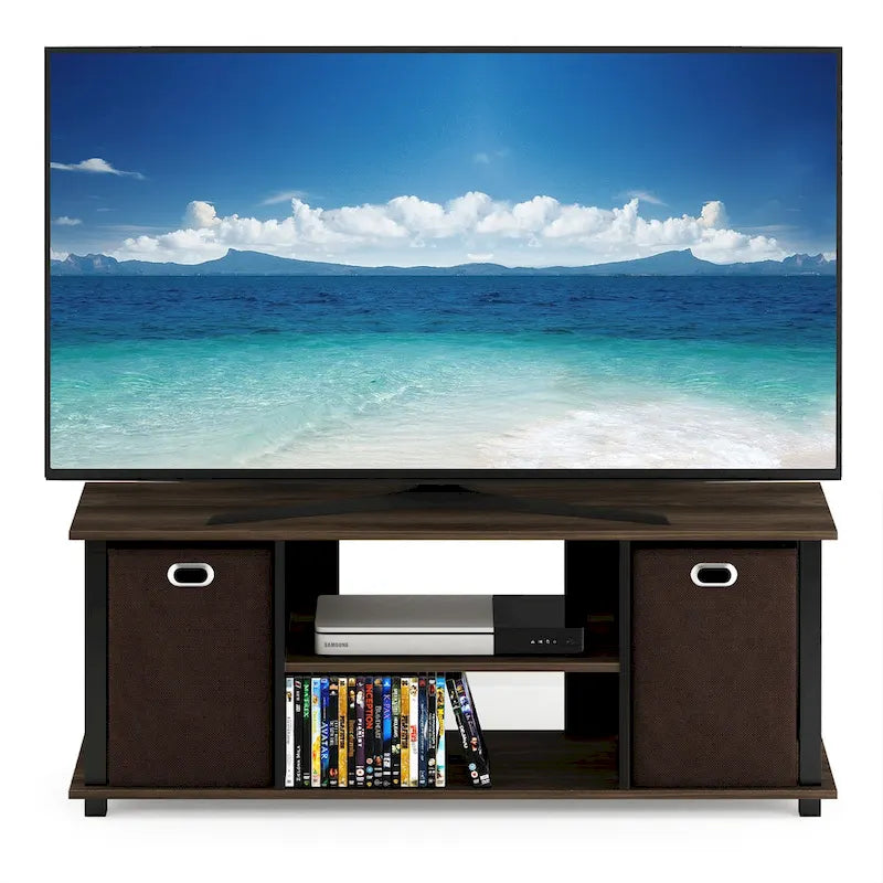 Meuble TV Porch & Den Tompkins en MDF noir avec bacs de rangement