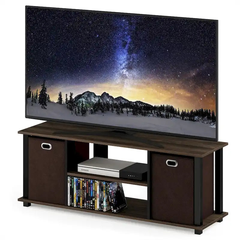 Meuble TV Porch & Den Tompkins en MDF noir avec bacs de rangement