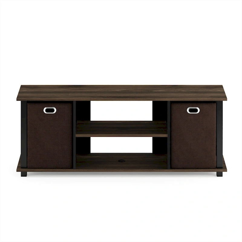 Meuble TV Porch & Den Tompkins en MDF noir avec bacs de rangement