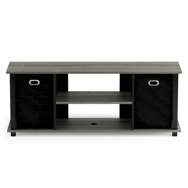 Meuble TV Porch & Den Tompkins en MDF noir avec bacs de rangement
