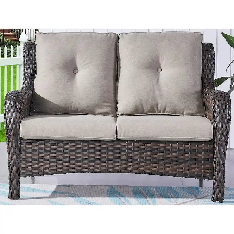 Gymojoy Outdoor Furniture Patio Sofa Loveseat Rattan Sofa Garden Sofa