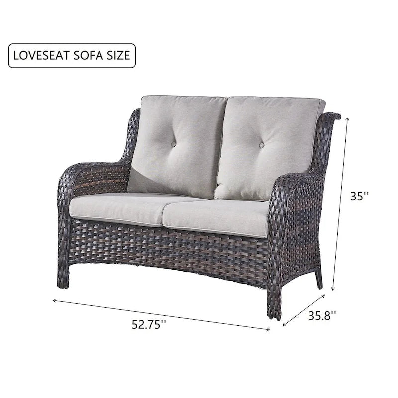 Gymojoy Outdoor Furniture Patio Sofa Loveseat Rattan Sofa Garden Sofa