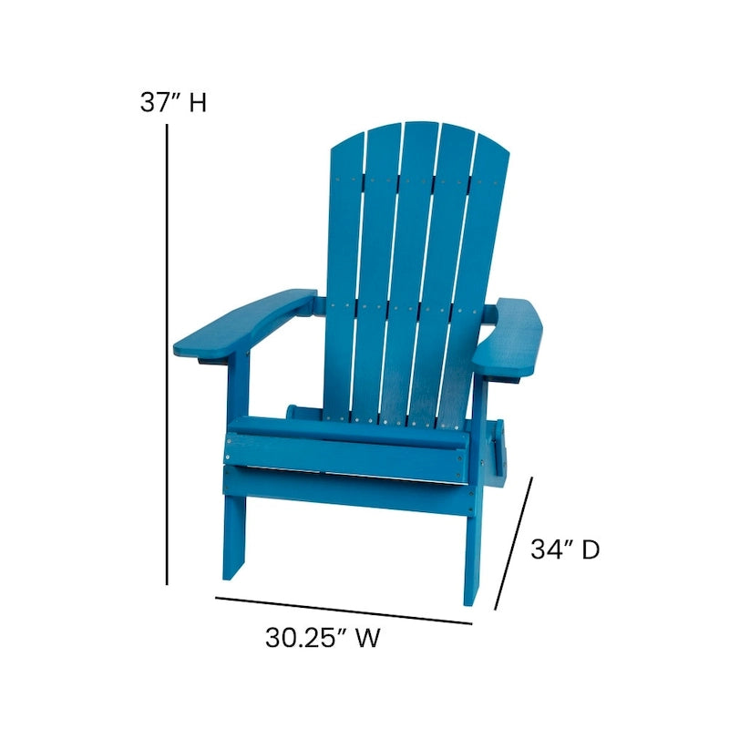 Chaise de jardin pliante Adirondack en résine polymère tout temps