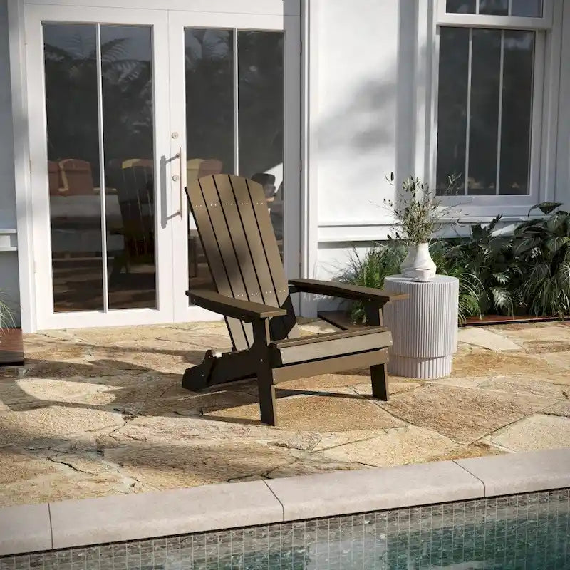 Chaise de jardin pliante Adirondack en résine polymère tout temps