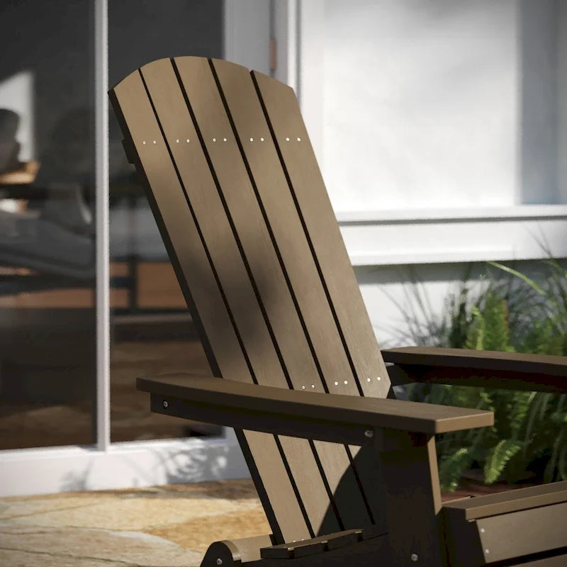 Chaise de jardin pliante Adirondack en résine polymère tout temps