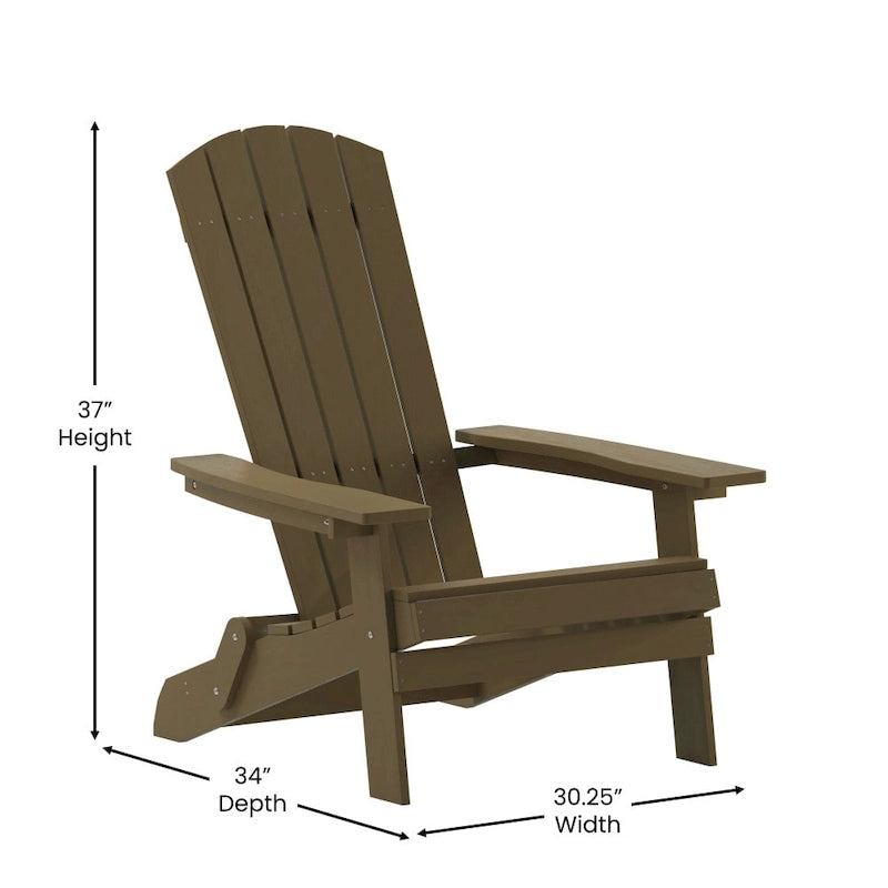 Chaise de jardin pliante Adirondack en résine polymère tout temps