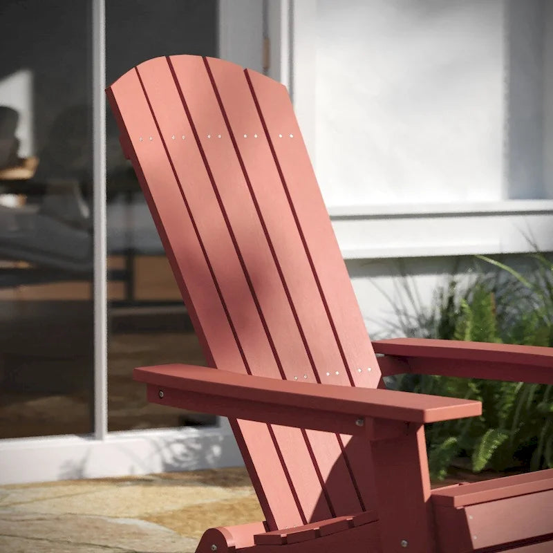 Chaise de jardin pliante Adirondack en résine polymère tout temps