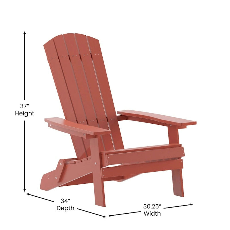 Chaise de jardin pliante Adirondack en résine polymère tout temps