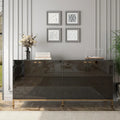 Meuble TV Clihome avec rangements, centres de divertissement, buffet, finition brillante