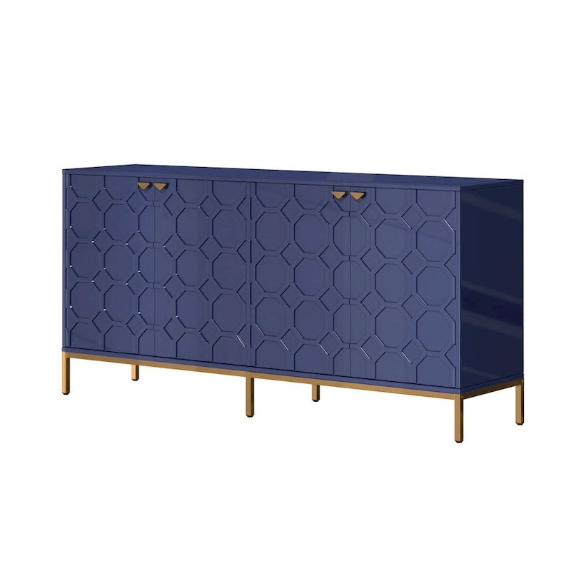 Meuble TV Clihome avec rangements, centres de divertissement, buffet, finition brillante