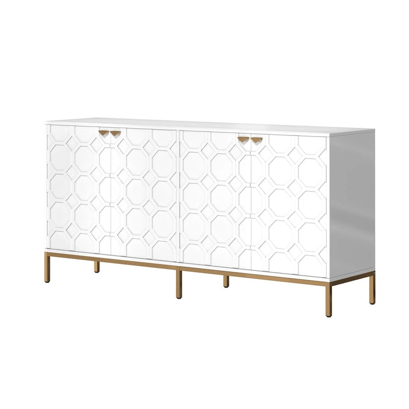 Meuble TV Clihome avec rangements, centres de divertissement, buffet, finition brillante