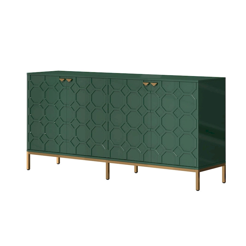 Meuble TV Clihome avec rangements, centres de divertissement, buffet, finition brillante