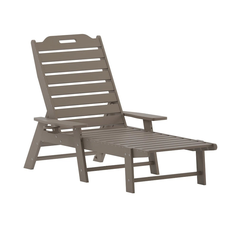 Lot de 2 chaises longues d'extérieur réglables avec porte-gobelets
