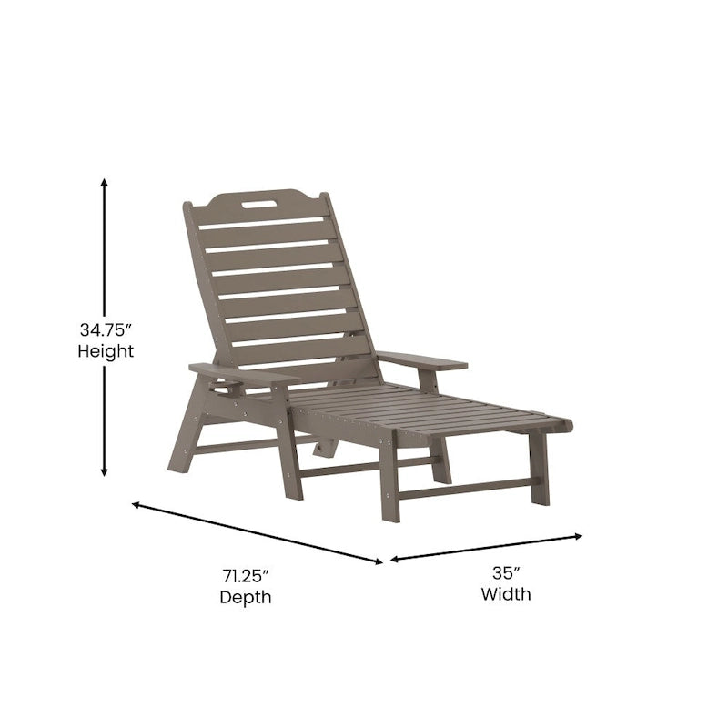 Lot de 2 chaises longues d'extérieur réglables avec porte-gobelets