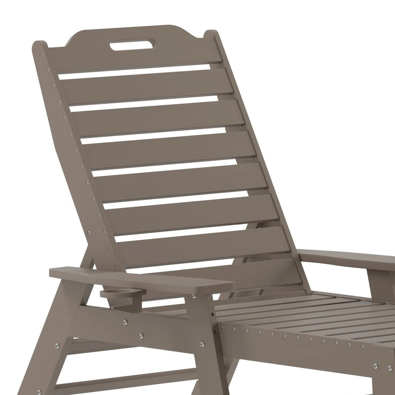 Lot de 2 chaises longues d'extérieur réglables avec porte-gobelets