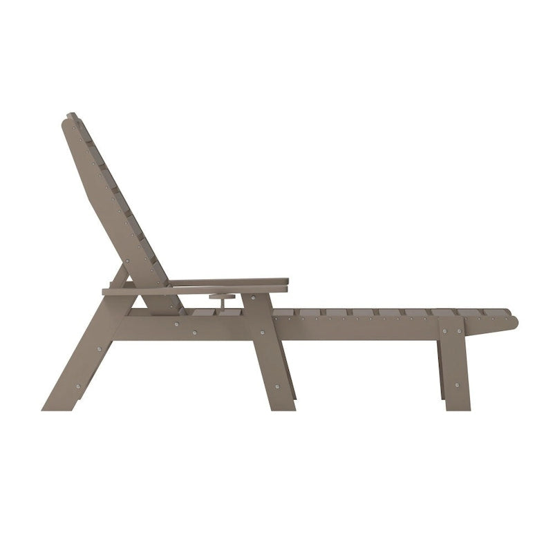 Lot de 2 chaises longues d'extérieur réglables avec porte-gobelets