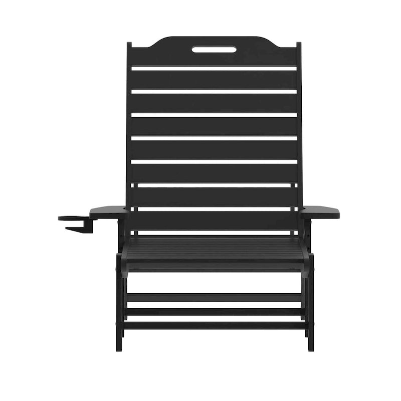 Lot de 2 chaises longues d'extérieur réglables avec porte-gobelets