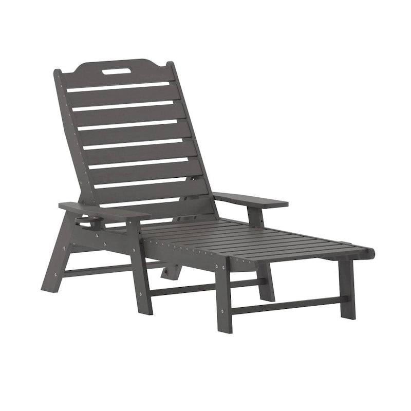 Lot de 2 chaises longues d'extérieur réglables avec porte-gobelets
