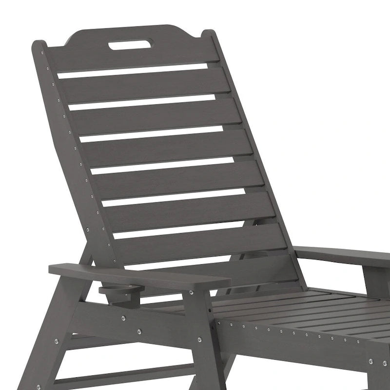 Lot de 2 chaises longues d'extérieur réglables avec porte-gobelets