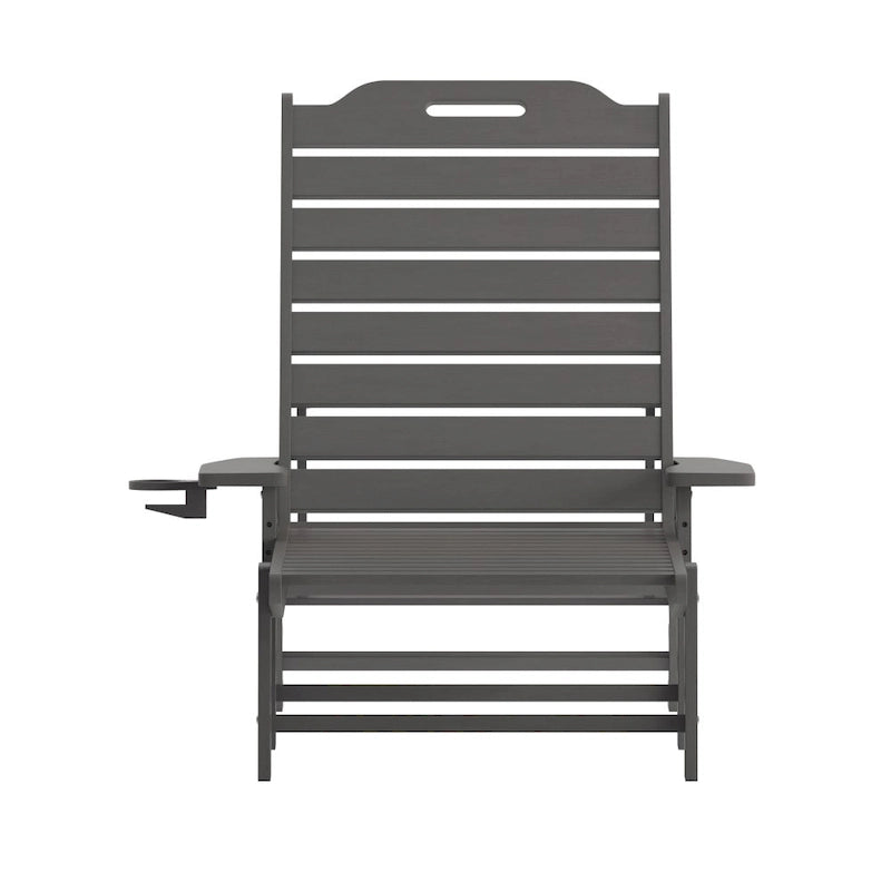 Lot de 2 chaises longues d'extérieur réglables avec porte-gobelets