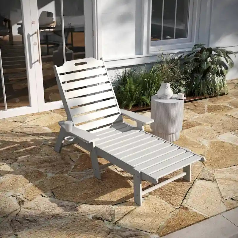 Lot de 2 chaises longues d'extérieur réglables avec porte-gobelets