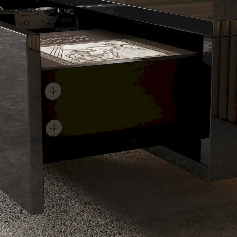 Meuble TV flottant LED Meuble de divertissement pour la maison et le bureau 2 pièces
