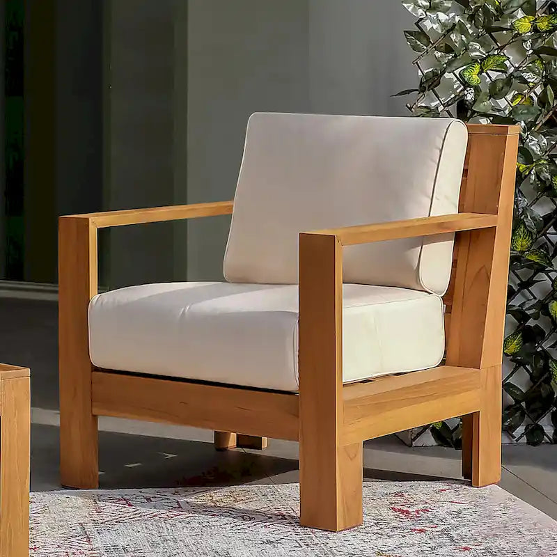 Ensemble de 3 pièces Logan Cambridge Casual en teck pour extérieur avec coussins Sunbrella