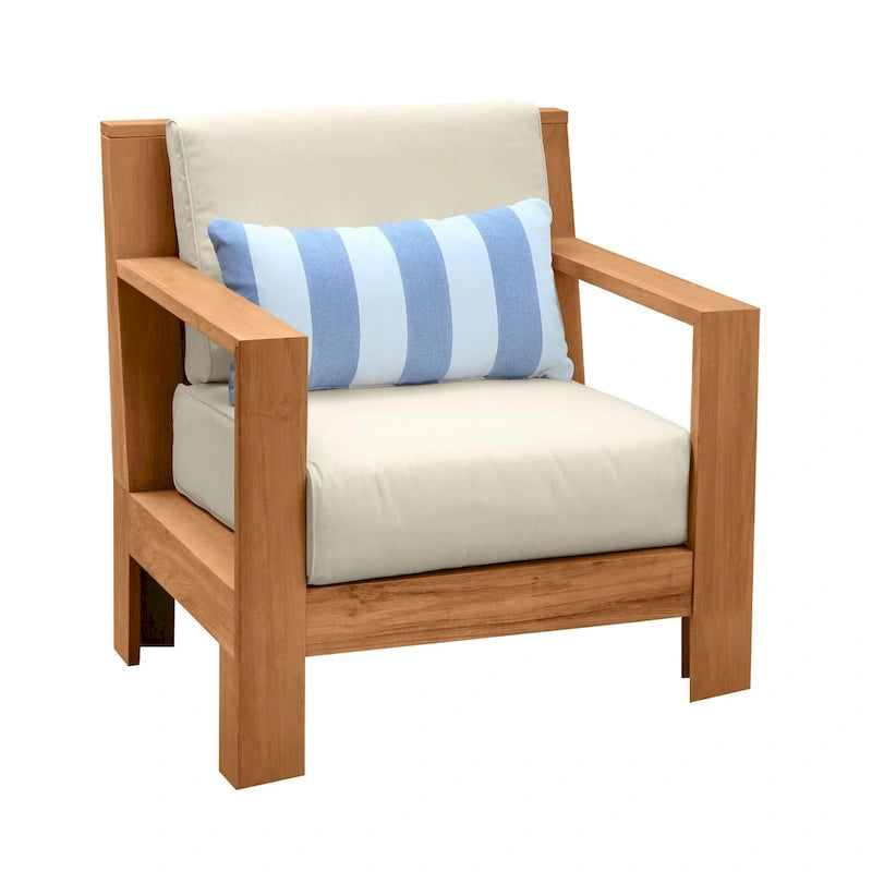 Ensemble de 3 pièces Logan Cambridge Casual en teck pour extérieur avec coussins Sunbrella