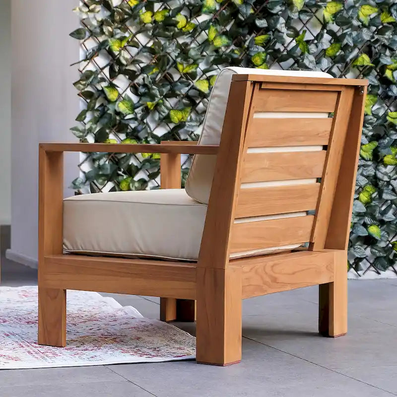 Ensemble de 3 pièces Logan Cambridge Casual en teck pour extérieur avec coussins Sunbrella