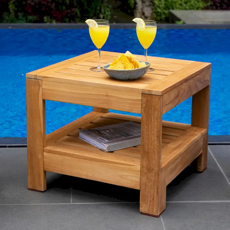 Ensemble de 3 pièces Logan Cambridge Casual en teck pour extérieur avec coussins Sunbrella