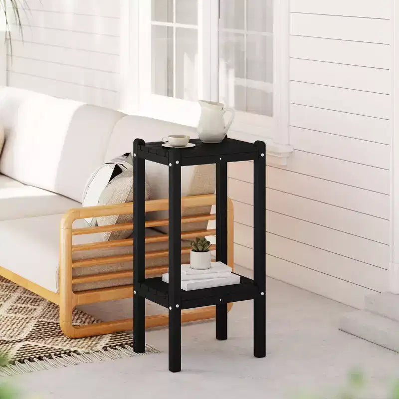 WestinTrends Malibu 36 All Weather HDPE Outdoor Patio Two Shelf Side Table