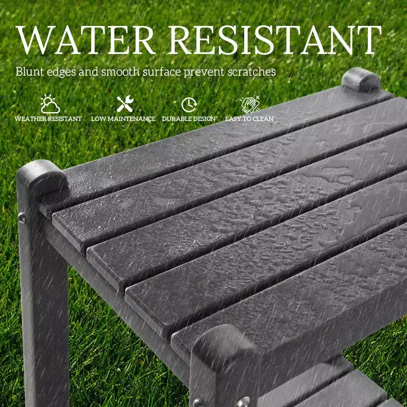 WestinTrends Malibu 36 All Weather HDPE Outdoor Patio Two Shelf Side Table