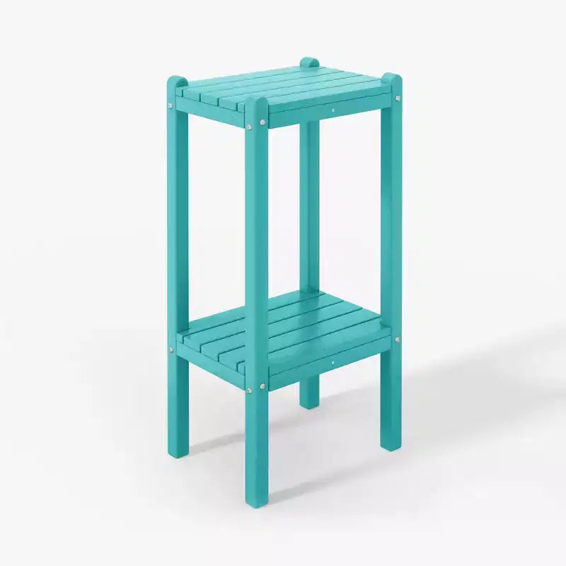 WestinTrends Malibu 36 All Weather HDPE Outdoor Patio Two Shelf Side Table
