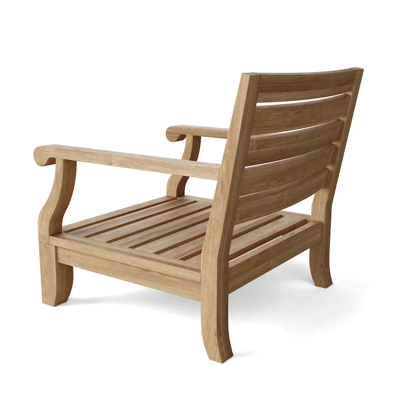 Chaise longue Riviera Luxe en teck avec coussins Sunbrella