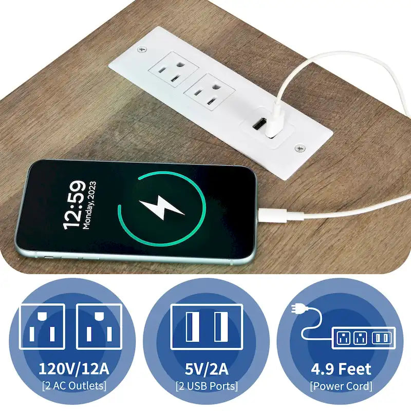 Meuble TV Moasis Farmhouse 59 avec étagères de rangement pour téléviseurs jusqu'à 65 pouces