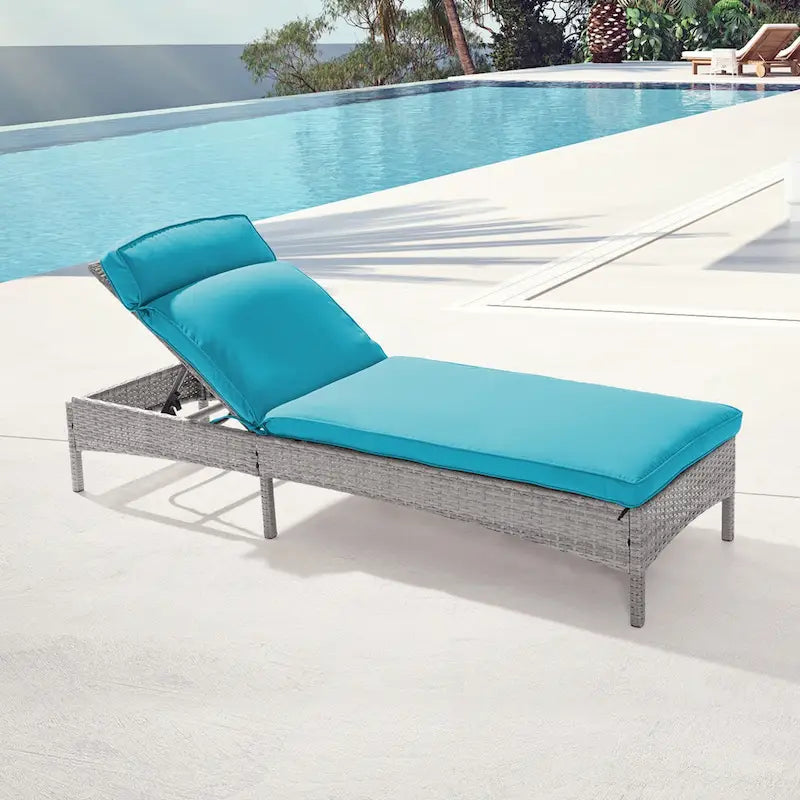 Chaise longue de patio en rotin BONOSUKI à inclinaison réglable