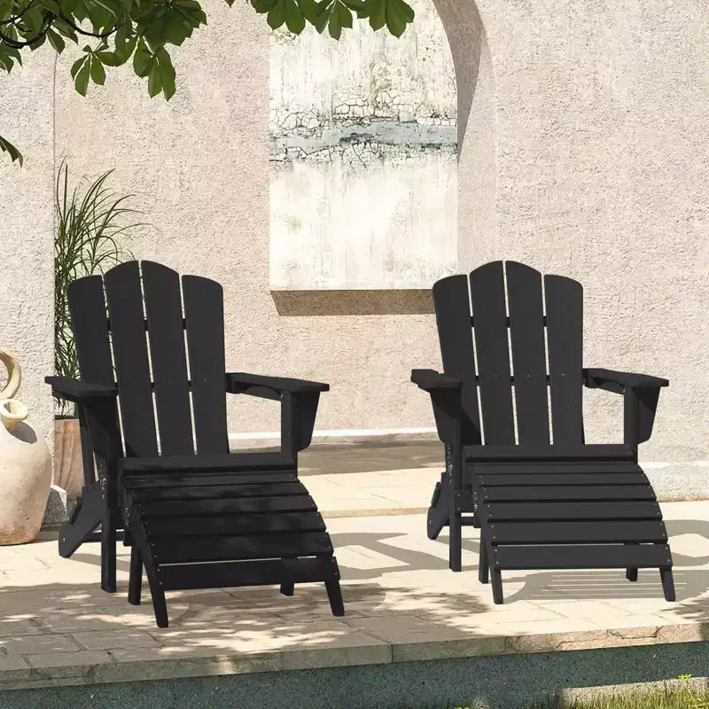 Hyleory HDPE Foldable Outdoor Folding Ottoman Patio Footrest for Adirondack Chairs