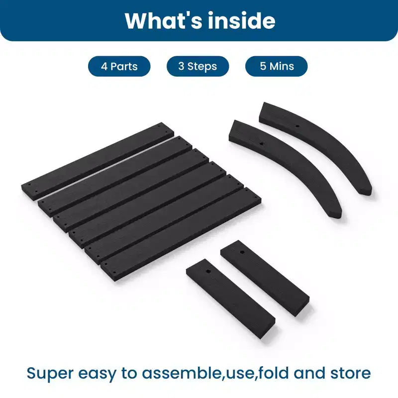 Hyleory HDPE Foldable Outdoor Folding Ottoman Patio Footrest for Adirondack Chairs