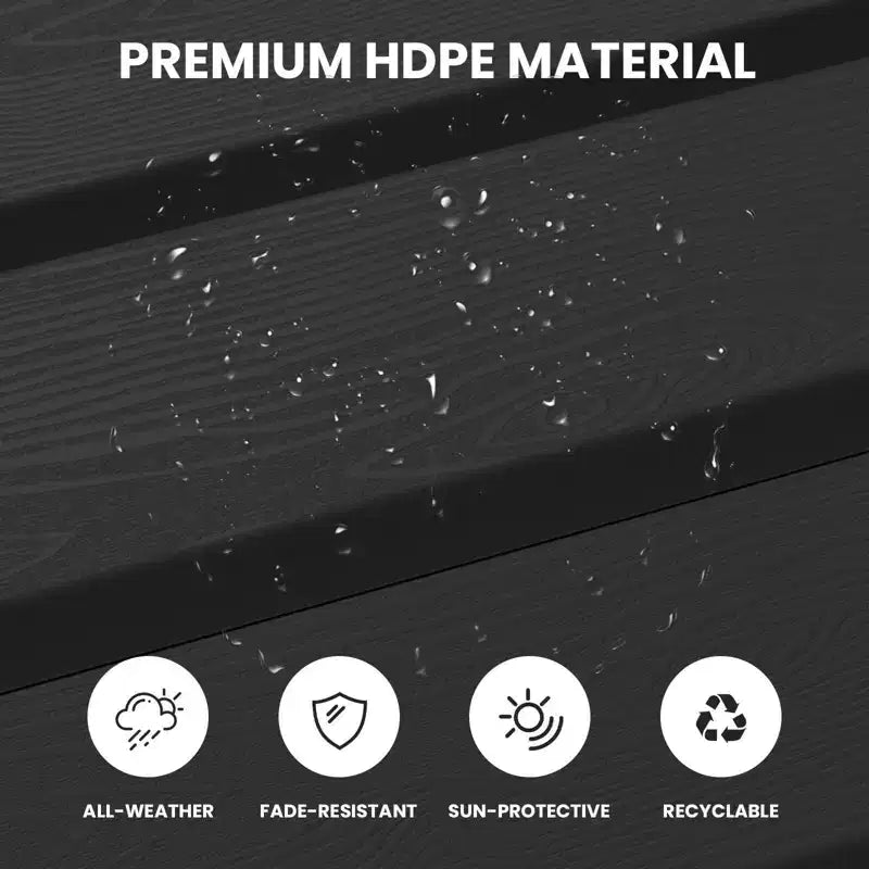 Hyleory HDPE Foldable Outdoor Folding Ottoman Patio Footrest for Adirondack Chairs