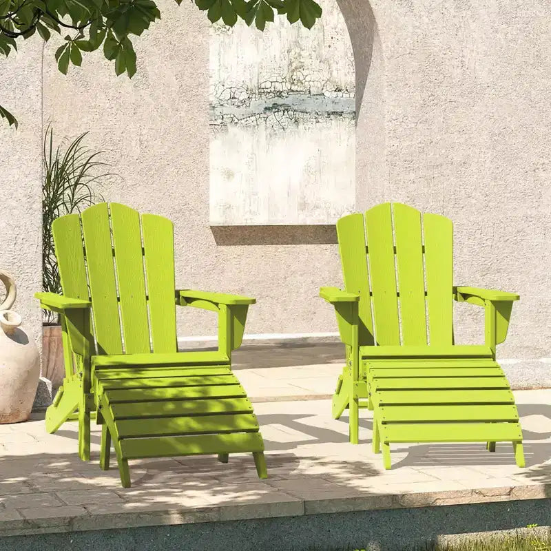 Hyleory HDPE Foldable Outdoor Folding Ottoman Patio Footrest for Adirondack Chairs