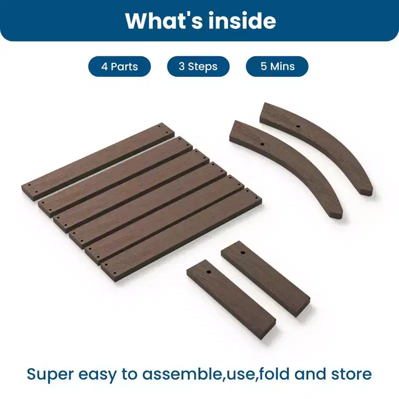 Hyleory HDPE Foldable Outdoor Folding Ottoman Patio Footrest for Adirondack Chairs
