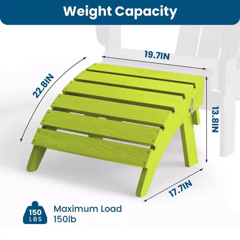 Hyleory HDPE Foldable Outdoor Folding Ottoman Patio Footrest for Adirondack Chairs