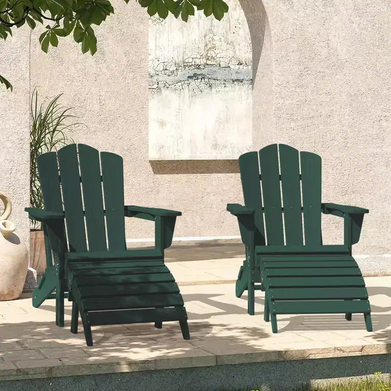 Hyleory HDPE Foldable Outdoor Folding Ottoman Patio Footrest for Adirondack Chairs