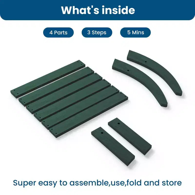 Hyleory HDPE Foldable Outdoor Folding Ottoman Patio Footrest for Adirondack Chairs