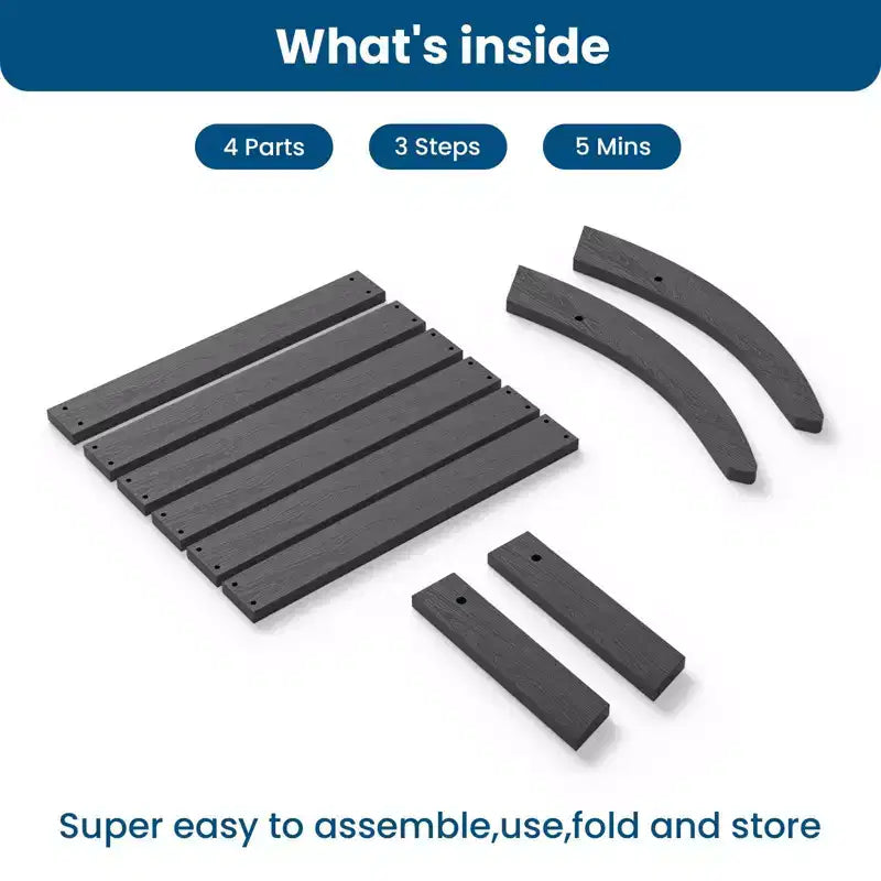 Hyleory HDPE Foldable Outdoor Folding Ottoman Patio Footrest for Adirondack Chairs
