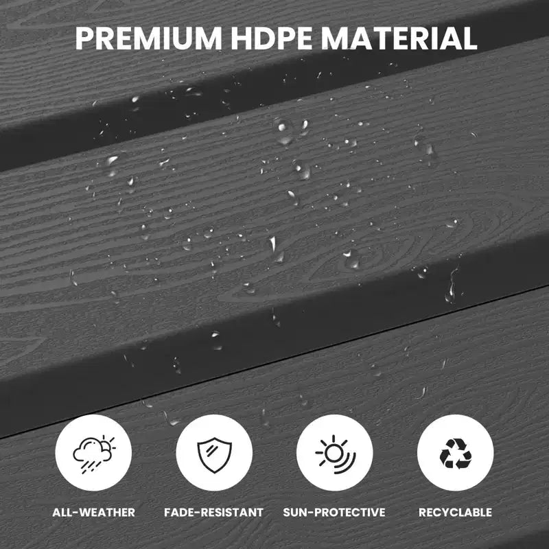 Hyleory HDPE Foldable Outdoor Folding Ottoman Patio Footrest for Adirondack Chairs