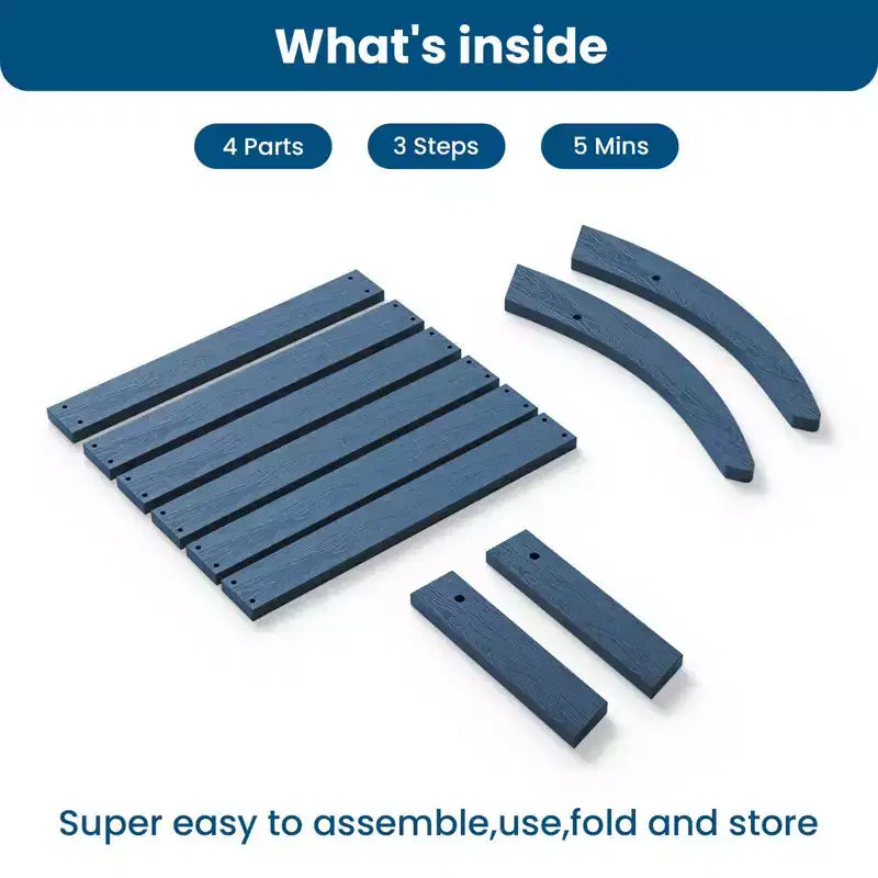 Hyleory HDPE Foldable Outdoor Folding Ottoman Patio Footrest for Adirondack Chairs
