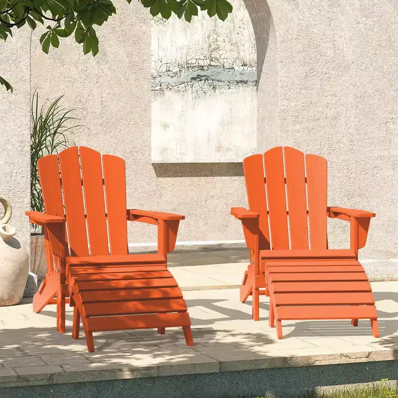 Hyleory HDPE Foldable Outdoor Folding Ottoman Patio Footrest for Adirondack Chairs
