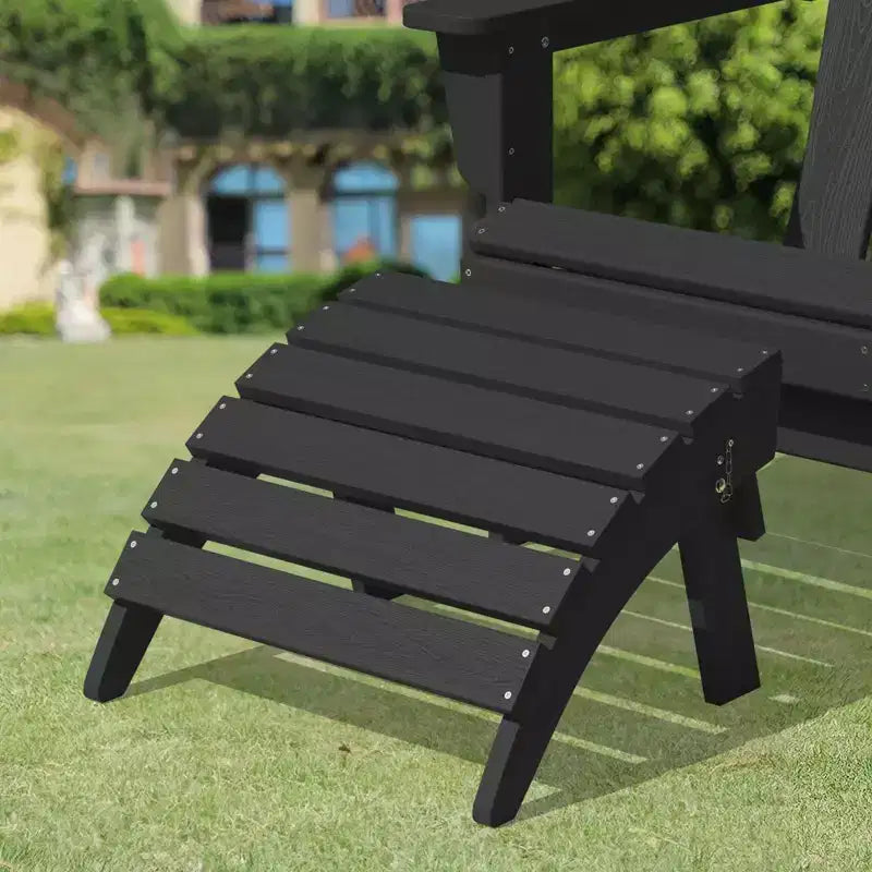 Hyleory HDPE Foldable Outdoor Folding Ottoman Patio Footrest for Adirondack Chairs